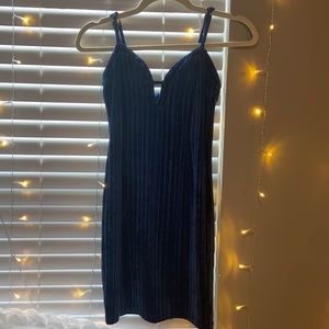 Dark blue velvet dress